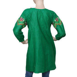 Women's Embroidered <b>Kurti</b> - Green - Product Image 2