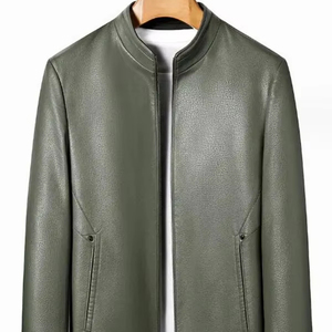 Custom Men's Canvas & Leather Varsity <b>Jacket</b> with Lettering Baseball Inspired Design <b>Waterproof</b> & Windproof <b>Winter</b> Ready - Product Image 3