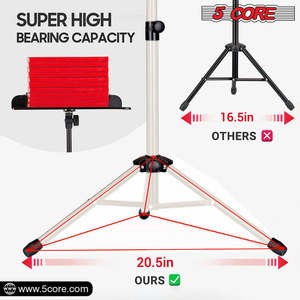 Soporte de Música de 5 Niveles Ajustable para Escritorio con Soporte para Micrófono, Soporte Portátil para Partituras, Soporte Metálico para Libros - Product Image 6