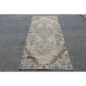 พรมขนสัตว์สีเบจสีน้ำตาล8.2ft วินเทจคลาสสิกตุรกีงานเย็บปะแฮนด์เมดดีไซน์สำหรับทางเดินข้างเตียงยางพาราทรงสี่เหลี่ยมผืนผ้า - Product Image 1