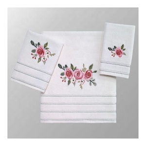 Serviette accrocheuse de cuisine décorative en coton organique 100% lavable pour l'extérieur brodé de fleurs autochtones pour le restaurant de fête de mariage - Product Image 4