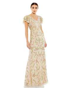 V-Neck Vintage Style Half Sleeve A-Line Dress ODM Solid Casual <b>Cocktail</b> Party Beaded Crystal <b>Print</b> Poly Mesh Pattern Sequined - Product Image 1