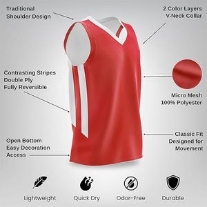 Top Quality Men Reversible Mesh Performance Athletic Basketball Jerseys - Product Image 6