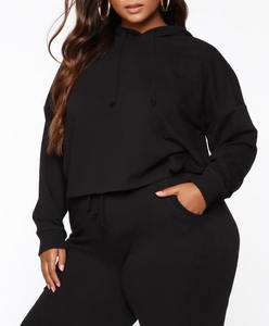 Sudadera con Capucha Corta Informal de Invierno para Mujer al por Mayor, Sudadera de Forro Polar con Logotipo Frontal, Sudadera con Capucha para Gimnasio y Fitness - Product Image 4