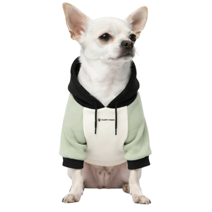 Sudadera con Capucha para Perro Colorblock Crema Oliva, Suave Forro Polar, Cálida y Acogedora, para Perros Pequeños y Medianos - Product Image 1