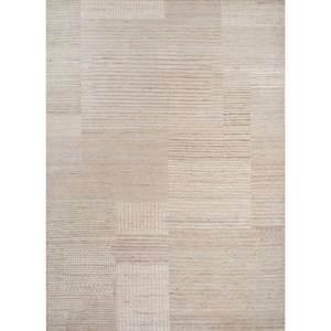 Alfombra de Lana Blythe Ivory Anudada a Mano AKWJ-1017, Diseño Abstracto para Sala de Estar, Entrada, Pasillo, Rectangular con Diseño de Rompecabezas - Product Image 1