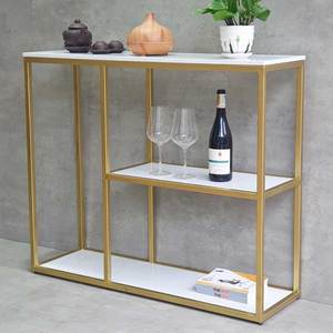 Minimalist/Wabi-Sabi POSY Console <b>Table</b> 100x30x85cm Iron Frame Stone Top Mirrored for Villa/Living Room/Hotel/Bedroom CST043 - Product Image 3