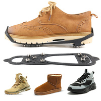 Crampons à glace TPE antidérapants en acier pour la marche, la randonnée, la pêche sur glace – Faciles à poser, portables, pour l'hiver en extérieur