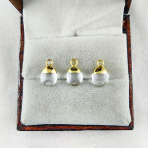 10mm Lisse Cristal Quartz Tumble Plaqué Or Pendentif Véritable Pierre Précieuse avec Cuivre En Gros Charme Bijoux - Product Image 2