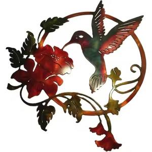 ภาพวาดด้วยมือตกแต่งผนังโลหะที่ทันสมัยนกแก้วนั่งบนต้นไม้ด้วยงานศิลปะใบไม้สำหรับห้องนั่งเล่นของขวัญขึ้นบ้านใหม่ที่ทันสมัย - Product Image 3