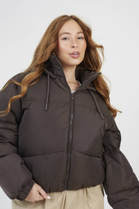Manteau d'hiver matelassé à bulles surdimensionné pour femme en tricot respirant avec logo personnalisé et fermeture éclair - Product Image 6