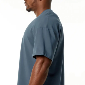 T-shirts surdimensionnés pour hommes en coton de couleur unie à manches courtes, décontractés, amples, de grande qualité, personnalisés avec le meilleur design - Product Image 6