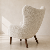 Fauteuil lounge personnalisé à dossier haut en bouclette, fauteuil d'appoint rembourré pour salon, chambre à coucher, hôtel