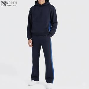 Survêtements d'hiver personnalisés de marque pour hommes, ensembles de jogging à capuche de couleurs unies, 2 pièces, de luxe, vente en gros - Product Image 1