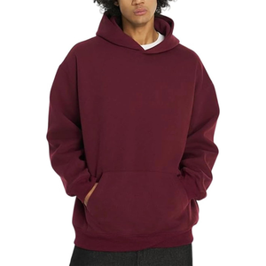 เสื้อฮู้ดผู้ชายแบบดิจิทัลทรงบ็อกซี่ฟิตเนส400 GSM สีเรียบๆฤดูหนาว - Product Image 6