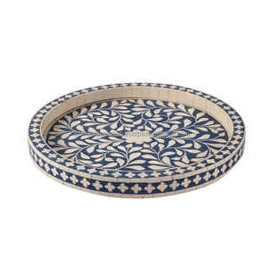 Plateau d'incrustation d'os Plateau de service indien fait à la main de luxe et de haute qualité Prix d'usine direct Plateau de service d'incrustation d'os Hôtel à la maison - Product Image 5