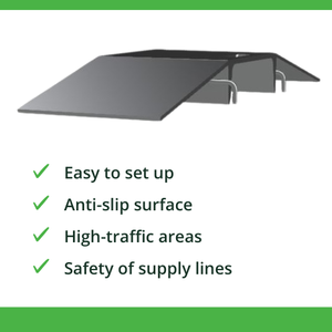 Protector de cable de cubierta metálica Canal de manguera antideslizante de 40 toneladas Suministro de protección de cable de seguridad industrial Áreas de alto tráfico Seguridad ocupada - Product Image 3