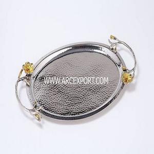 Plateau élégant de conception moderne en bois de cerf, vaisselle de luxe de la meilleure qualité, plateau de service pour dîner raffiné avec poignée dorée - Product Image 4