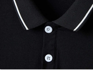 Hombres Casual Color sólido de manga corta para Polo Camisetas Logotipo personalizado Tela de lona transpirable 100% Algodón Hombres para Polo - Product Image 4