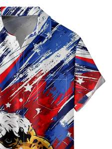 Chemise hawaïenne imprimée en 3D personnalisable de haute qualité pour hommes col rabattu matériau en popeline respirante taille d'été-USA - Product Image 2