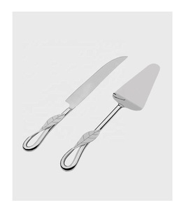 Ensemble de couteau et spatule à gâteau en cuivre pour décoration de table, avec manche en bois, design rectangulaire antiadhésif, 2 pièces, outils à gâteau - Product Image 2