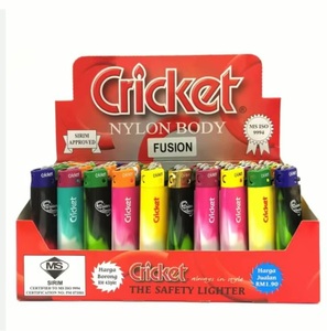 Windproof Disposable Plastic Cricket Lighter with Ignition Eco-Friendly & Portable Design Custom Logos Outdoor Use 50ps/Tray - Product Image 1