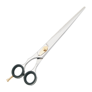 กรรไกรตัดแต่งขนสัตว์เลี้ยงทำจากสเตนเลสแบบปรับได้พร้อมด้วยใบมีดปลายแหลมและนิ้วแบบนูน/ขอบเอียง - Product Image 1