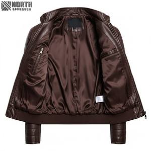 Chaqueta de cuero de alta calidad precio al por mayor cómodo diseño Oem nuevo diseño Casual Wear cantidad Racer Bomber Jacket personalizado - Product Image 6