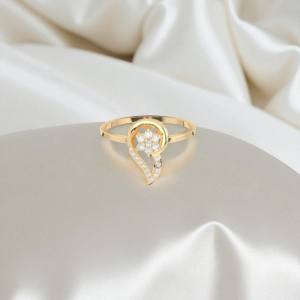 Juego de puntas de diamante de corte redondo de moissanita de 0,13 quilates, anillo de aspecto ligero y aireado de quilates, hecho en platino para ella - Product Image 5