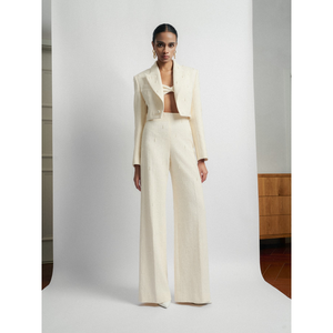 New Design <b>Jacket</b> <b>For</b> <b>Women</b> Front Pocket Anie Emb Wool Cropped <b>Jacket</b> High-Quality <b>Summer</b> Clothes <b>For</b> <b>Women</b> Whiteant Local Brand - Product Image 1