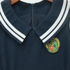 Uniforme Escolar Personalizado OEM para Niñas de Secundaria, Vestido de Verano de una Pieza con Falda y Cuello Peter Pan para Adultos, 100% Algodón - Product Image 3