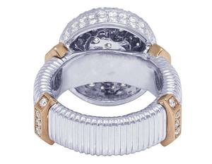 10K Two Tone Gold Spiral Style <b>Ring</b> with Lab Grown Diamonds Luxury <b>Iced</b> Out Jewelry for Men - Product Image 5