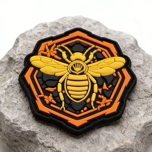 Patch en caoutchouc 3D hexagonal Bee-yond, patch en PVC personnalisé, design inspiré du nid d'abeille, patch en caoutchouc souple et durable pour sacs, chapeaux, vêtements - Product Image 4