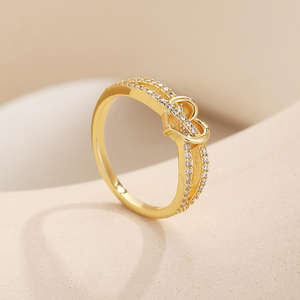 Anillos de Diamantes Cruzados Entrelazados en Forma de Corazón, Plata de Ley, Diamante de Laboratorio, Oro Blanco Puro de 14K, Anillo de Eternidad con Vástago Dividido para Mujer - Product Image 3