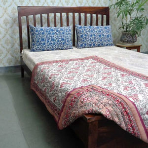 Direct Manufacturer's Latest Stylised Handmade Hand Block Printed Soft Baby <b>Quilt</b> Raat Ki Rani Gud Toddler <b>Quilt</b> Polyester Sale - Product Image 4