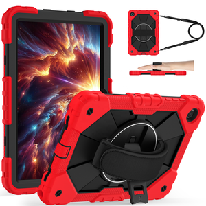 Funda de Silicona a Prueba de Golpes para PC con Correa de Mano Giratoria de 360 Grados y Correa para el Hombro para <span class=keywords><strong>Samsung</strong></span> <span class=keywords><strong>Galaxy</strong></span> <span class=keywords><strong>Tab</strong></span> A9 A11 A9+ A11+ <span class=keywords><strong>A8</strong></span> A7 S9 S11 - Product Image 1