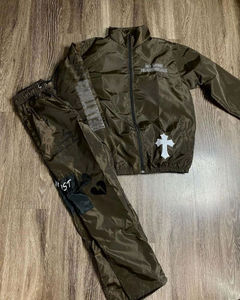 Ensemble de survêtement en nylon écologique pour homme, sur mesure, veste zippée unie, pantalon de jogging, haute qualité, léger, respirant - Product Image 6