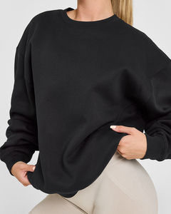 Sweat-shirt d'hiver personnalisé à col rond oversize pour femme, en polaire anti-boulochage, hautement respirant, grandes tailles - Product Image 3