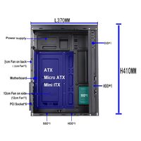 Nouveau design Vente en gros Mallettes de bureau 340-9 Mallettes d'ordinateur ATX de haute qualité Boîtiers PC en acier plaque OEM