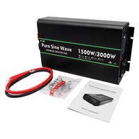 Convertisseur d'énergie HOULI 24V 48V 220V DC/AC monophasé 3000W à onde sinusoïdale pure pour voiture, camping-car et usage domestique 50/60 Hz, efficacité 90%