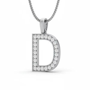 Colgante Unisex con Letra D del Alfabeto en Diamante Natural, Joyería Fina de Oro con Diamantes Reales para Uso Diario - Product Image 1