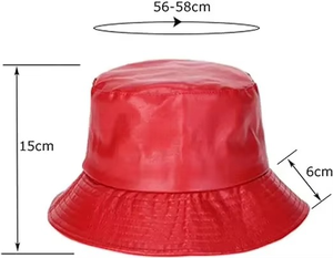 Sombreros de cubo de algodón de color personalizado al por mayor Todas las estaciones Ropa de deportes al aire libre PU Cuero Casual Patrón de hojas Venta en línea para fiestas - Product Image 2