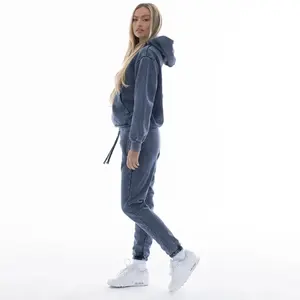Survêtement vintage 100% coton délavé à l'acide surdimensionné pour homme, jogging à capuche délavé, streetwear délavé pour la salle de sport - Product Image 5