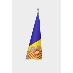 Drapeau d'intérieur personnalisé d'Andorre, fanion officiel imprimé numériquement en satin, nylon, soie, graphiques en aluminium, automobile, assurance, éducation - Product Image 3