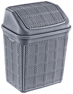 Poubelle élégante de 6,5 L en plastique PP avec couvercle à bascule, écologique, durable, compacte, pour la maison, le bureau, la cuisine, forme rectangulaire - Product Image 5