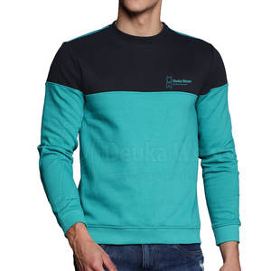 Fabricación al por mayor de ropa urbana 100% algodón, sudaderas de cuello redondo para hombre con logo impreso personalizado y mangas acanaladas para invierno. - Product Image 1