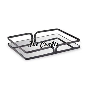 Iron And Glass Vanity <b>Tray</b> For Dressing Tableware Decoration Greatest Quality Square Shape Vanity <b>Jewelry</b> <b>Tray</b> - Product Image 5