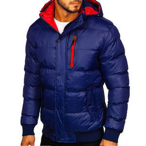Vestes matelassées d'hiver personnalisées en gros pour hommes, veste à capuche en duvet matelassé brillant, veste matelassée brillante - Product Image 4