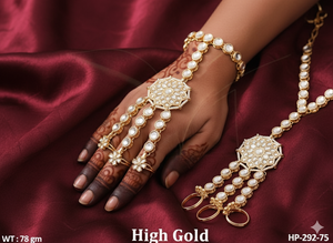 Alto oro antiguo Hath Panja para mujer elegante joyería de mano tradicional perfecta para bodas y ocasiones festivas - Product Image 5