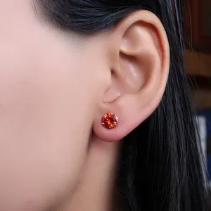 Boucles d'oreilles clous pour femme Art Palace en argent 925 avec rubis, bijoux de tous les jours du Rajasthan, cadeau - Product Image 1